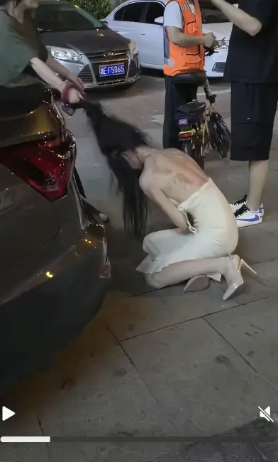 《白裙女子被抓头发跳河》全记录高清播放-白裙女子被抓头发跳河事件始末完整版-湘E车牌白裙女子揪头发坠河后续免费观看